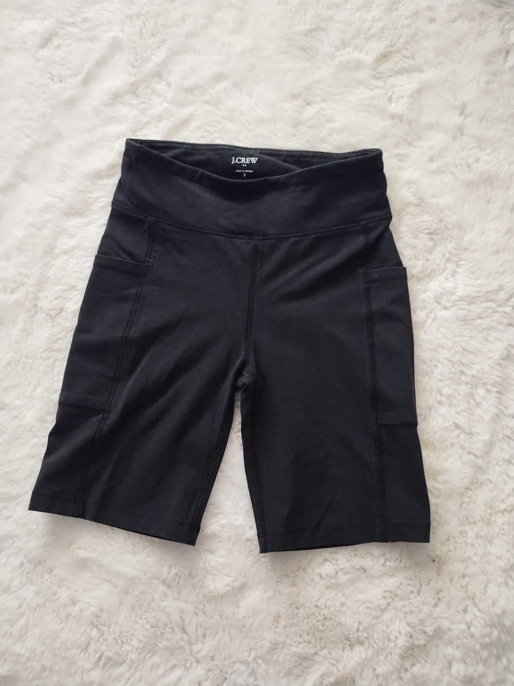 J. Crew Black High-Waist Bike Shorts with Side Pockets